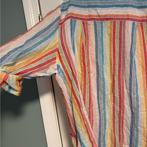 Jane and Delancey Button Down Rainbow Linen Shirt 3X - Picture 10 of 10